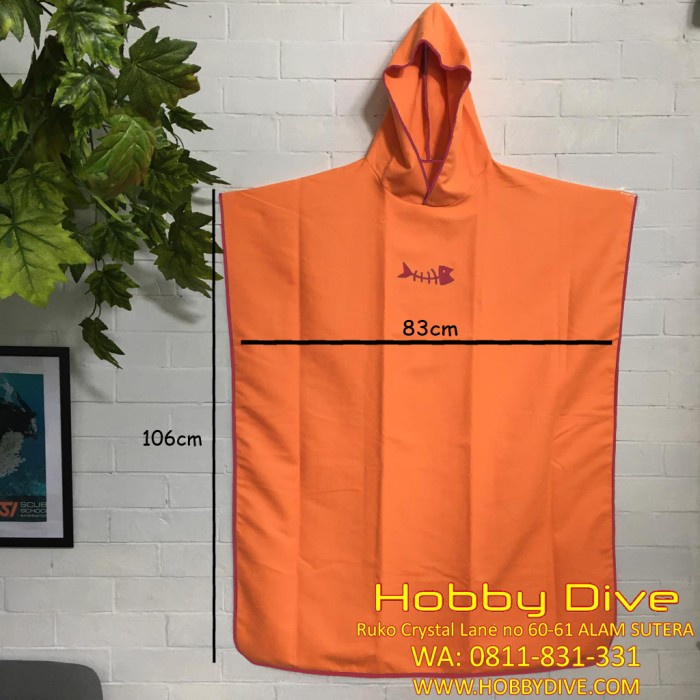 Jual DIVING SUIT TOWEL PONCHO HOOD QUICK DRY HD518 SCUBA DIVING