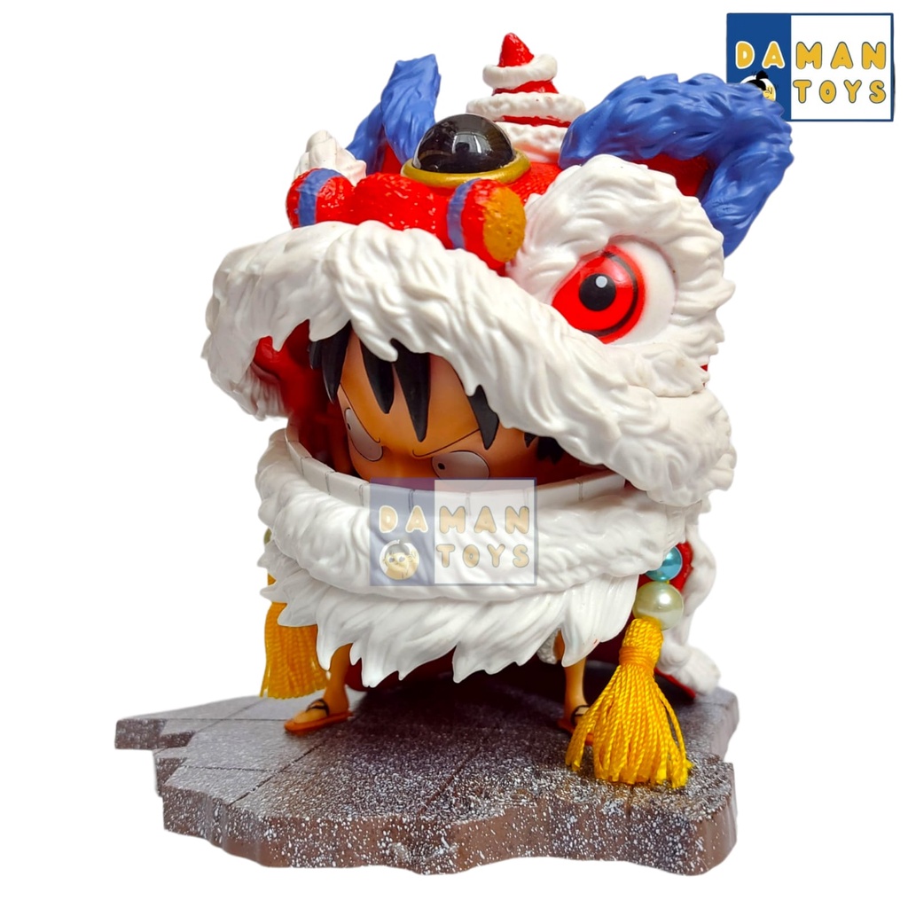 Figur Pajangan Anime One Piece New Year Lion Dance Luffy Action Figure Dolls Koleksi