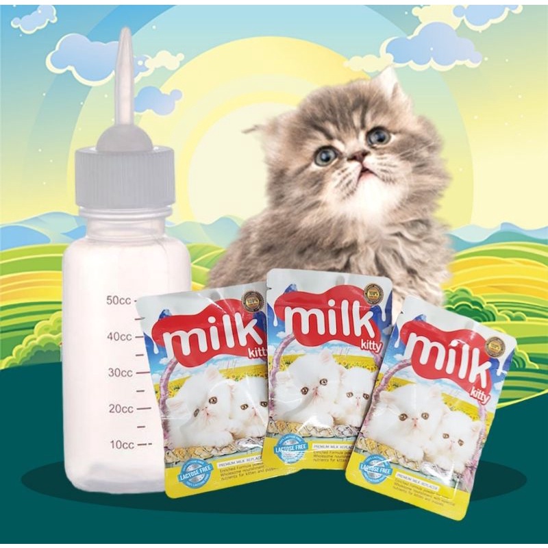 BOTOL SUSU + KITTY MILK - BELI BOTOL DOT KUCING GRATIS SUSU Dot Kucing Botol Susu Kucing Kelinci Anjing