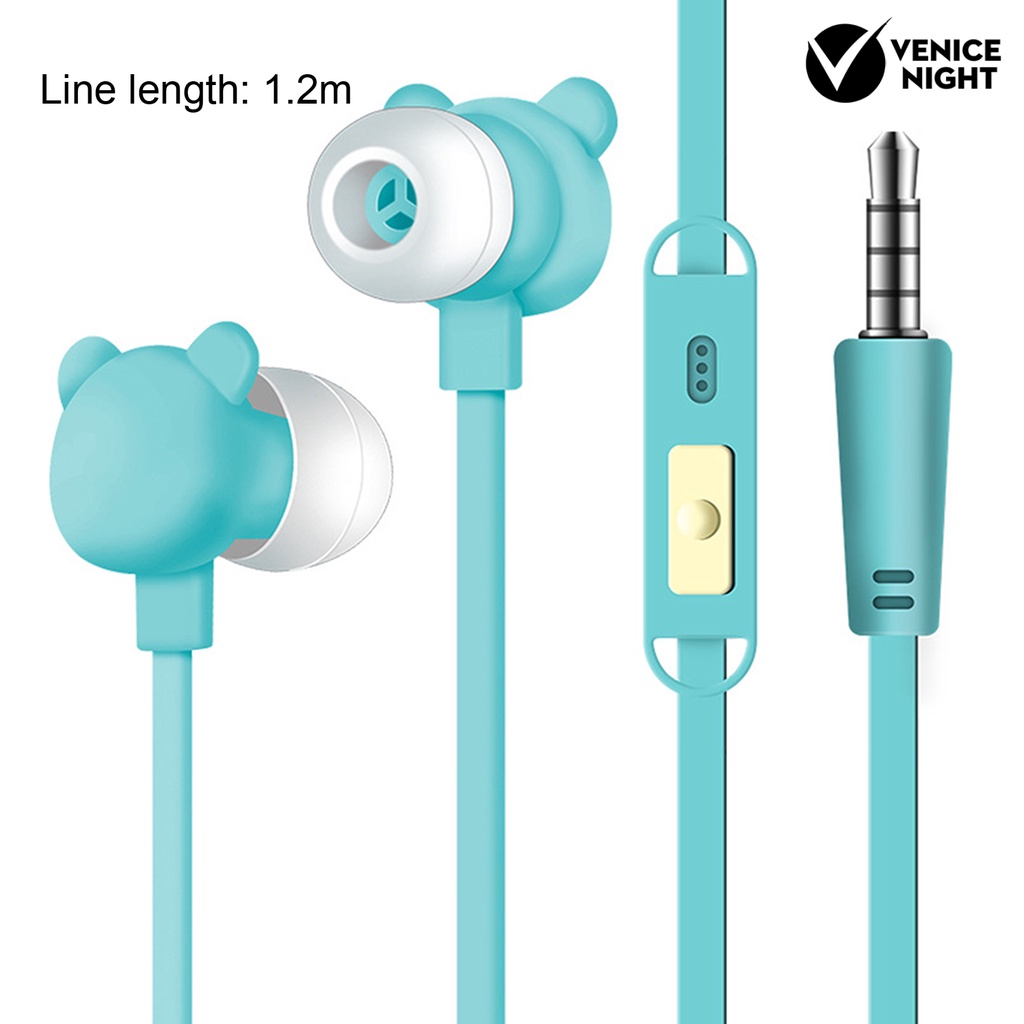 (VNEP) (Berkabel) MC-133 Kartun Lucu Earphone Heavy Bass In-ear Earbud dengan Mic untuk Ponsel