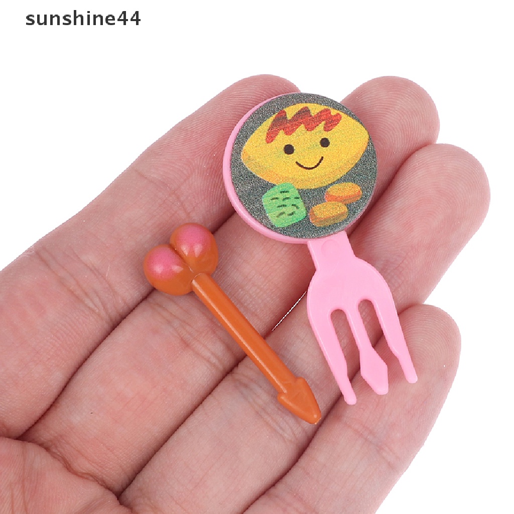 Sunshine 8 / 10 / 26Pcs Garpu Buah / Makanan Anak Mini Desain Kartun Reusable