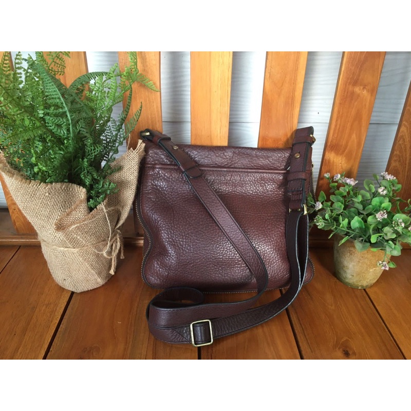 tas fossil jadul vintage selempang buyut coklat preston preloved second bekas crossbody slingbag