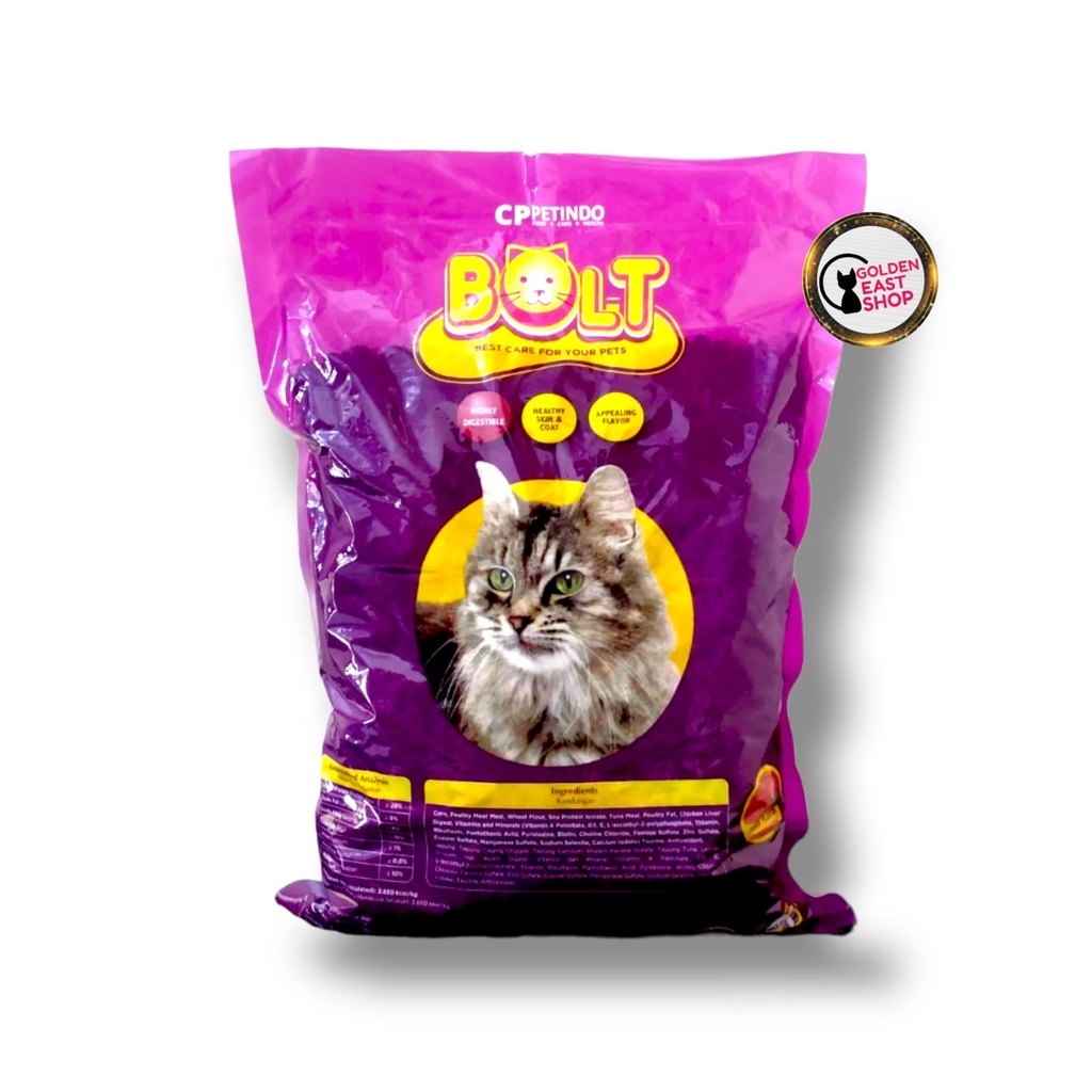BOLT MAKANAN KUCING RASA IKAN PAKAN KERING UNTUK SEGALA JENIS KUCING KUCING