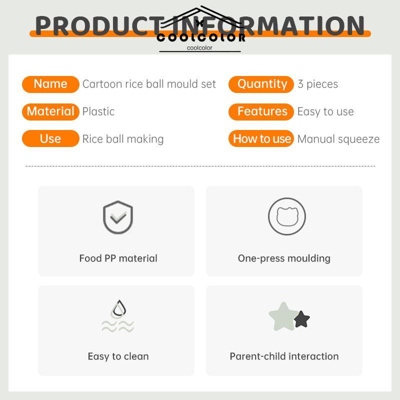 COD❤️Cetakan Nasi Bola Rice Mold Cetakan Nasi Dengan 3 Motif Lucu Bola Shake- cl