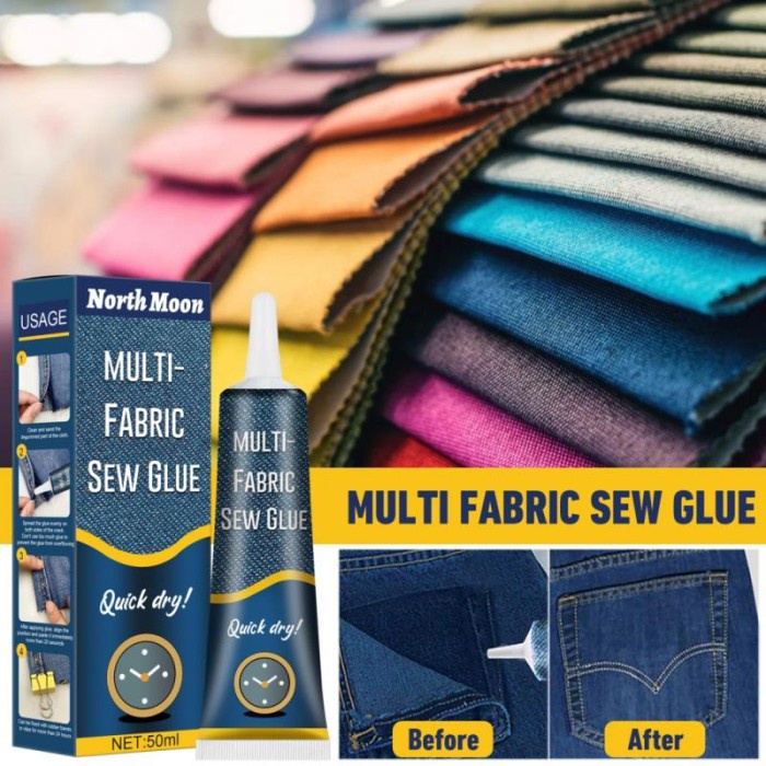 Lem Khusus Kain Kulit Sepatu Tas Baju Celana Sew Glue Repair Isi 50mL