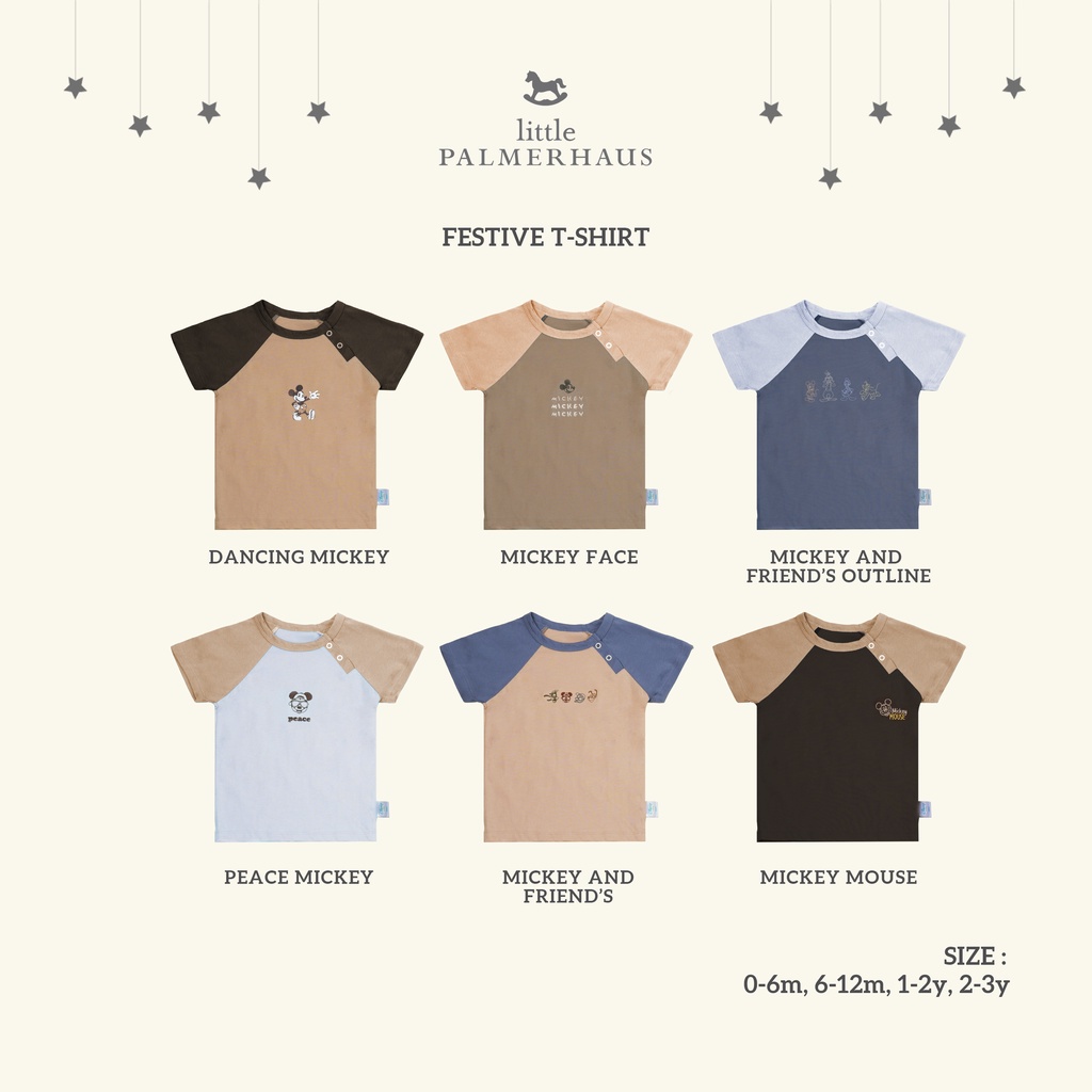 Baju Bayi Kaos Oblong Atasan Anak Little Palmerhaus - Disney Jolly Mickey Festive T-Shirt 0 6 12 Bulan 1-3 Tahun
