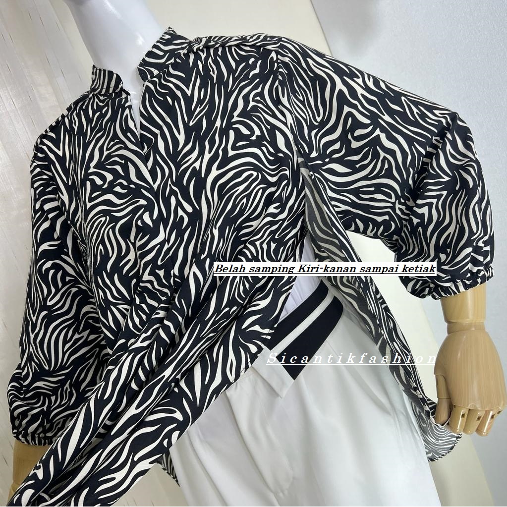 Blouse Cotton Crinkle Premium / Blouse Kekinian /Blouse Belah Samping / Blouse Korean Style