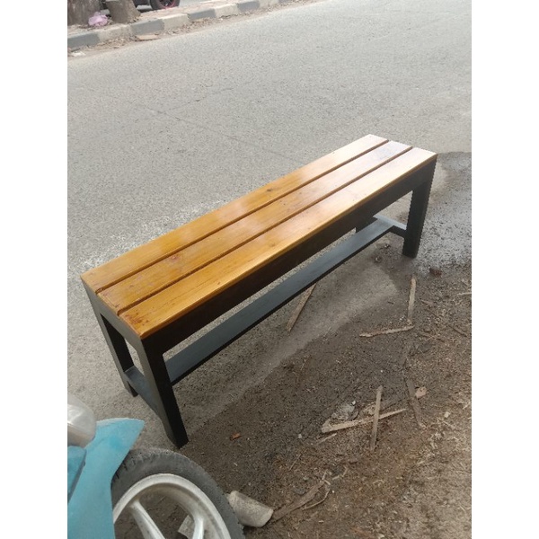 kursi teras minimalis 120x30x45 bahan kayu jati belanda