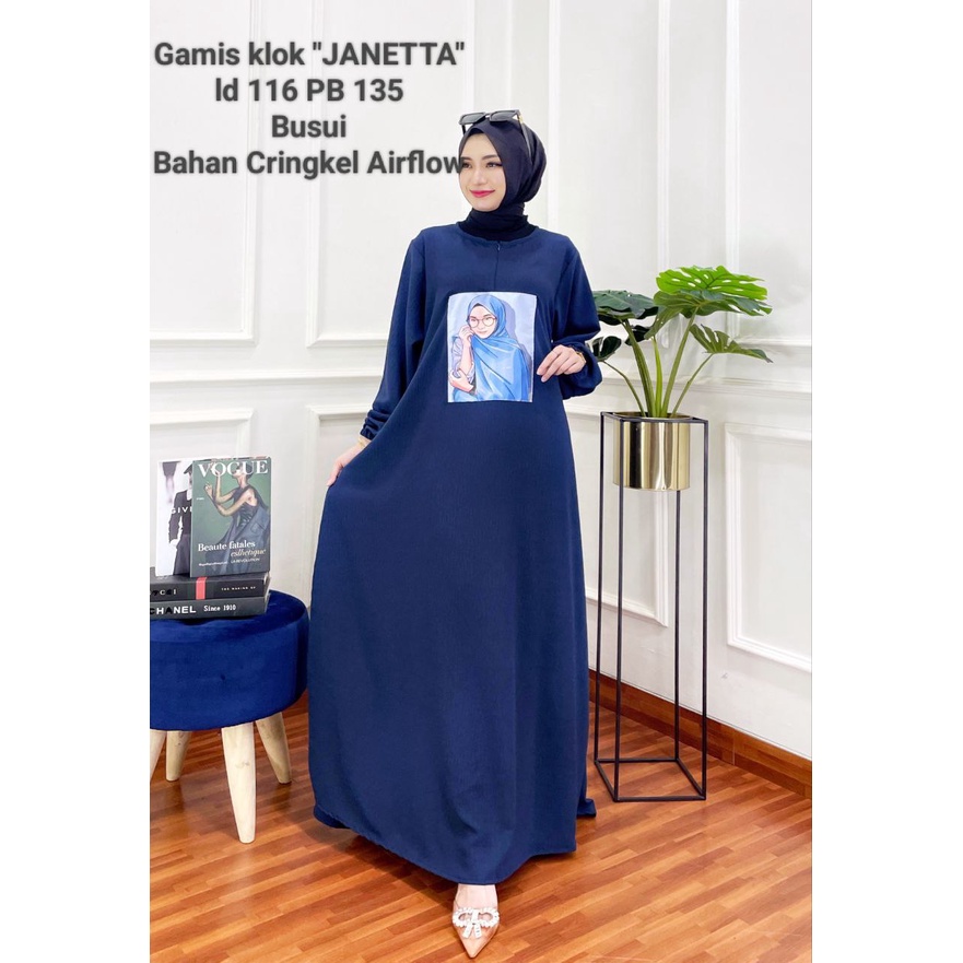 GAMIS CRINGKLE AIRFLOW KEKINIAN MODEL EMBLEM ZIPER DEPAN DRESS WANITA TERBARU