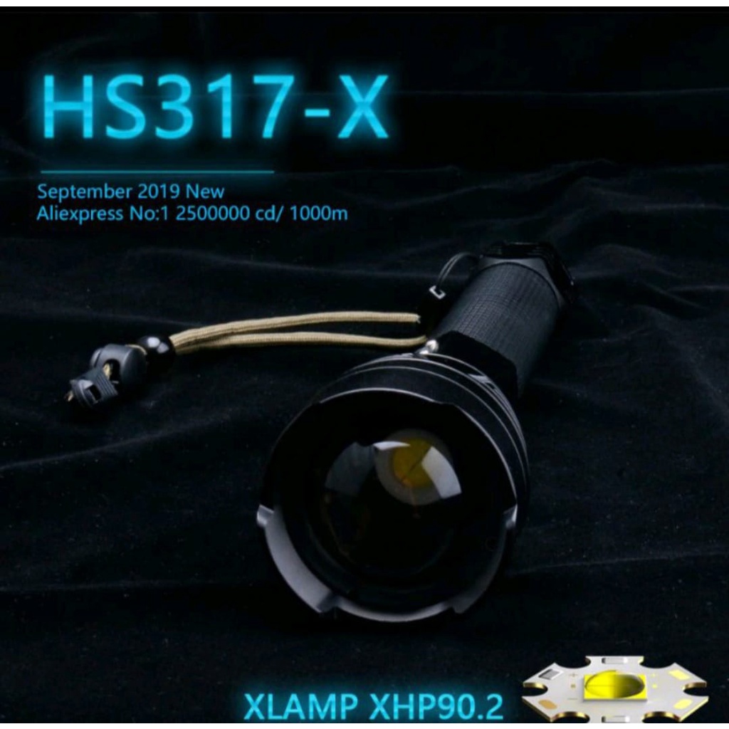 Senter Led Super Terang XHP Original 90.000 Lumens Rechargeable - Senter Xhp