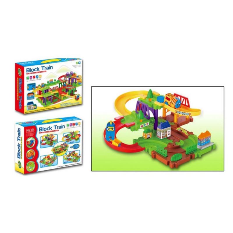 MAINAN EDUKASI ANAK BALITA BLOCK TRAIN PLAY SET - MAINAN KERETA API TRACK TREK LINTASAN