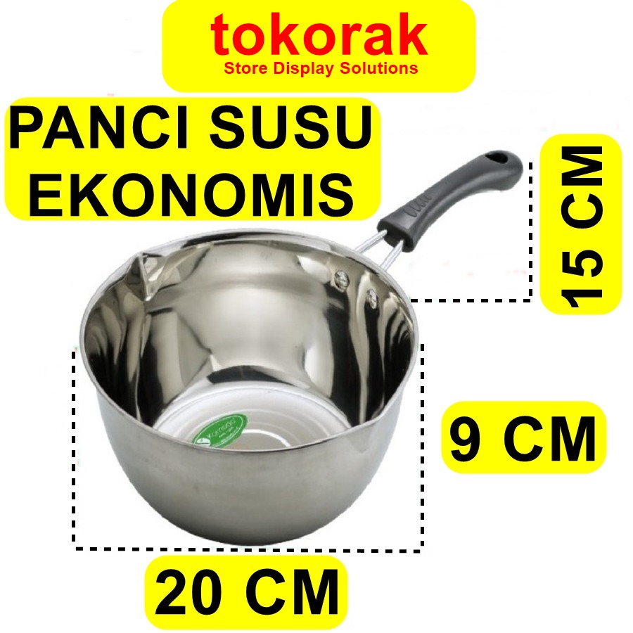 PANCI SUSU EKONOMIS STAINLESS 20 CM KOMODO - PANCI REBUS MIE INSTANT