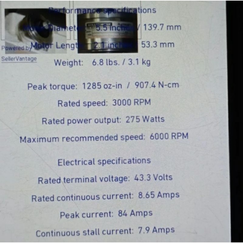 Dc Servo Disc Motor Kollmorgen 24-48V 3000-6000Rpm 275W