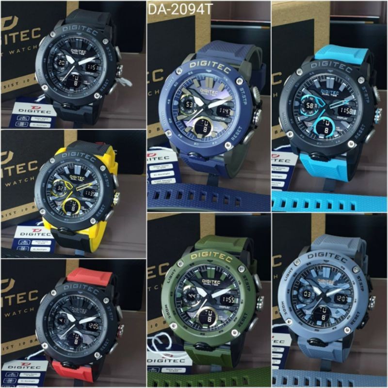 DIGITEC Jam Tangan Pria Digital DA-2094T DA 2094 T DA 2094T DA 2094 Rubber Original READY