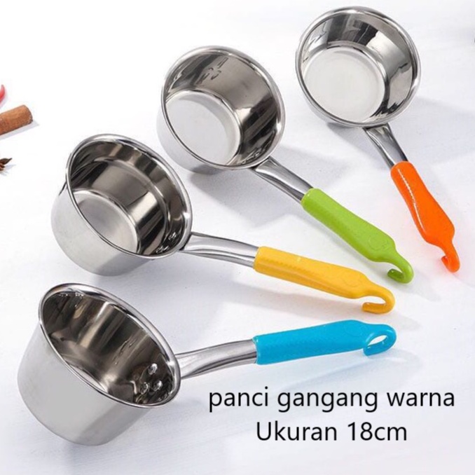 Jual Panci Susu Stainless Gagang Warna 18 Cm Anti Karat Panci Mie Rebus