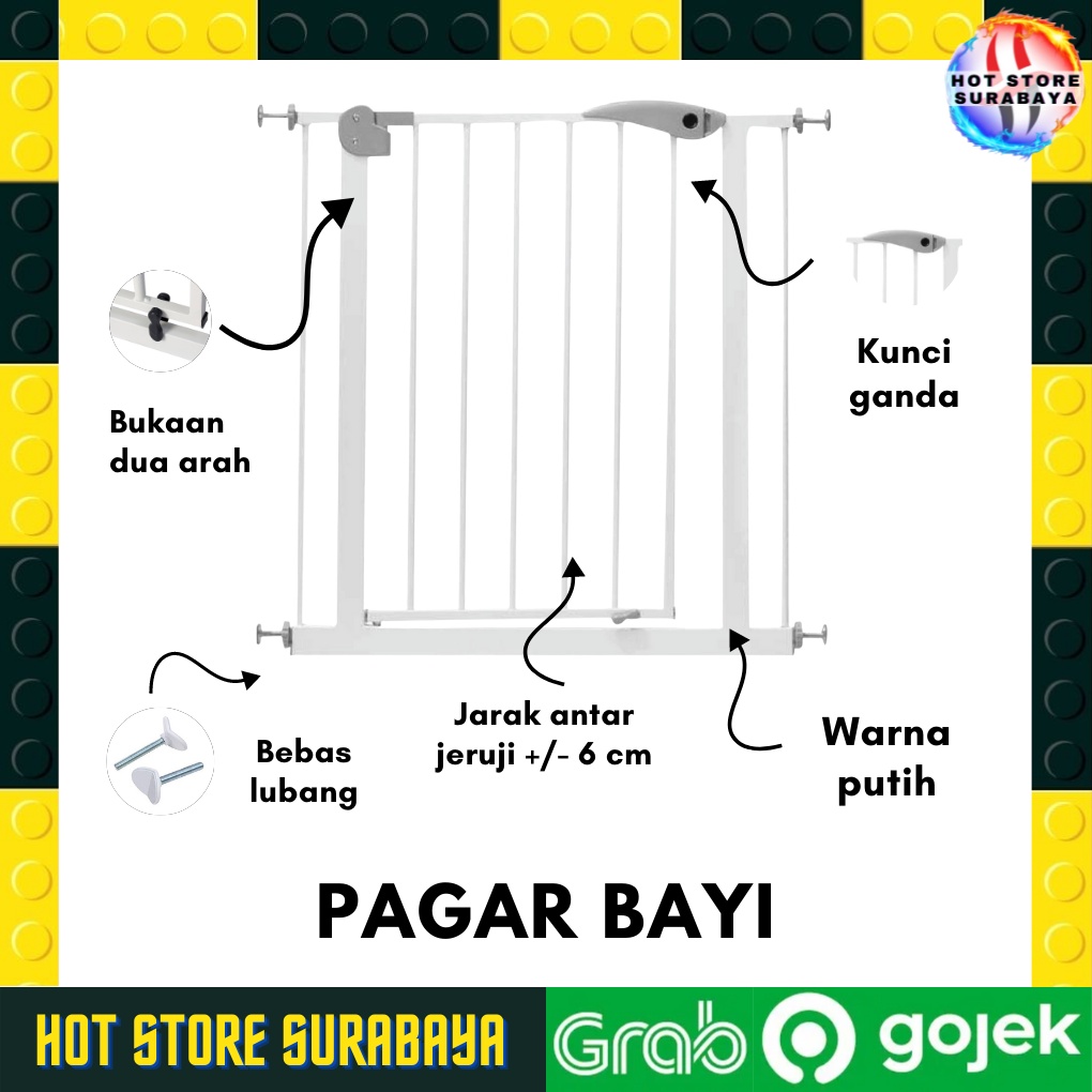 Pintu Pagar Pengaman Bayi / BABY SAFETY GATE HIGH QUALITY ORIGINAL 74-84