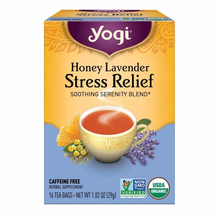 

YOGI TEA STRESS RELIEF HONEY LAVENDER CAFFEINE FREE 16 TEA BAGS