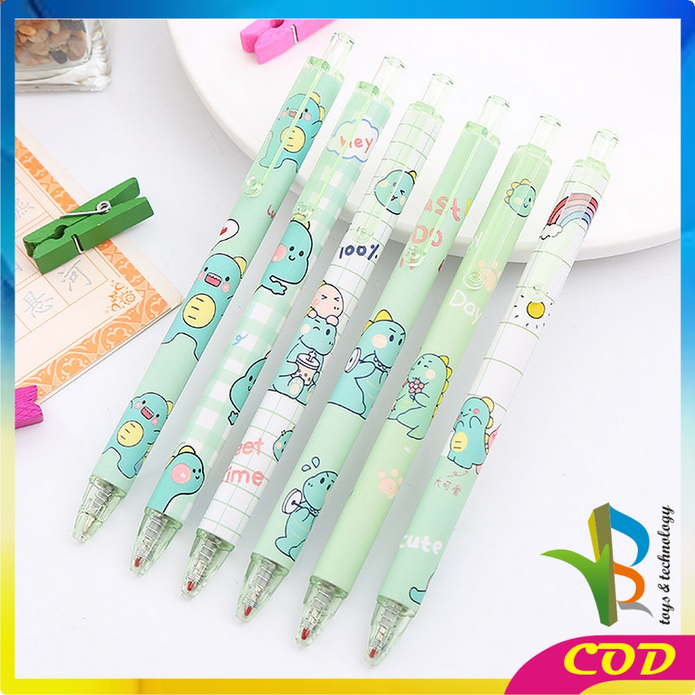 RB-A35 Pen Gel Mekanik Motif Cartoon Dinosaur / Pulpen Pelajar Dan Kantor Pena Lucu Motif Dino Imut