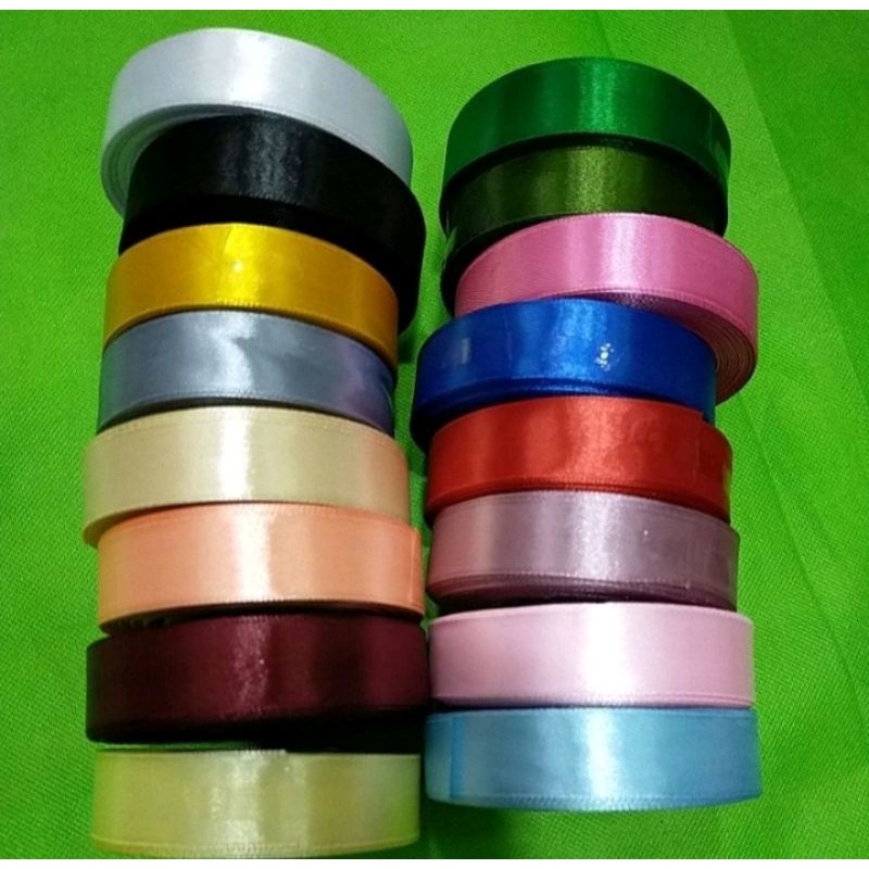 

(Per Roll)Pita Saten/Pita Satin 1 inch lebar 2,5cm isi 25 yard