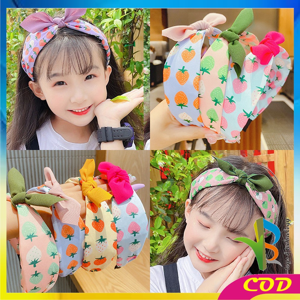 RB-C741 Bando Anak Bandana Kain Motif Pita Kupu Model Simpul Headband Aksesoris Rambut Wanita Ala Korean Style Import