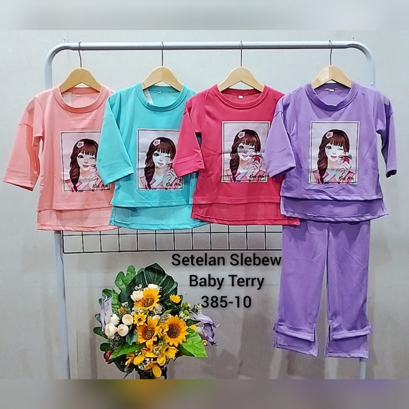 setelan anak perempuan slebew 4-10tahun