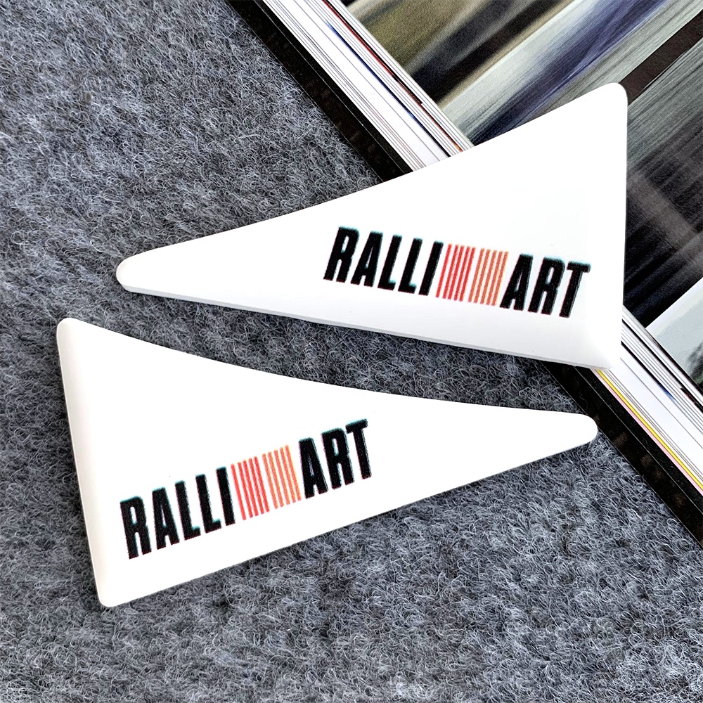 Mitsubishi RALLIART Stiker Perlindungan Sudut Pintu Mobil Anti Tabrakan Silikon Gores Logo Karet Lancer 9 EVO 10 Outlander 3 Asx L200 Pajero