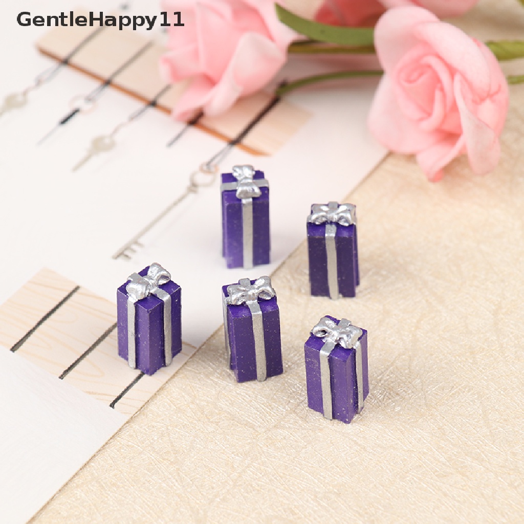 GentleHappy 5PCS 1/12 Scale Miniature Dollhouse Christmas Gift Box Decoration Accessories id