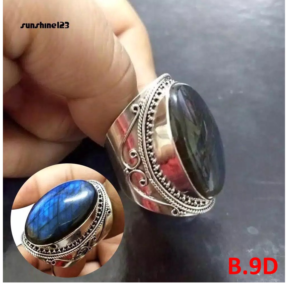 Cincin Batu Blue Ring Silver | Cincin Pria Elegan