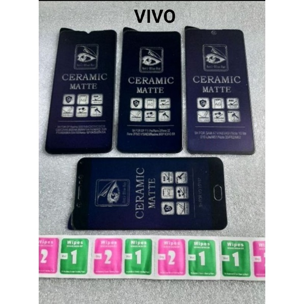 Anti Gores / TG/Tempered Glass / Pelindung layar/Anti pecah/ Anti Radiasi Ful Layar type Hp VIVO Y16/Y22/Y35