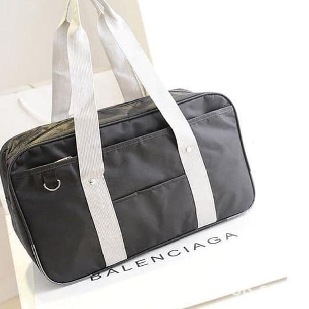 tas sekolah jepang japan school bag navy blue cosplay tas bahu jinjing - Hitam