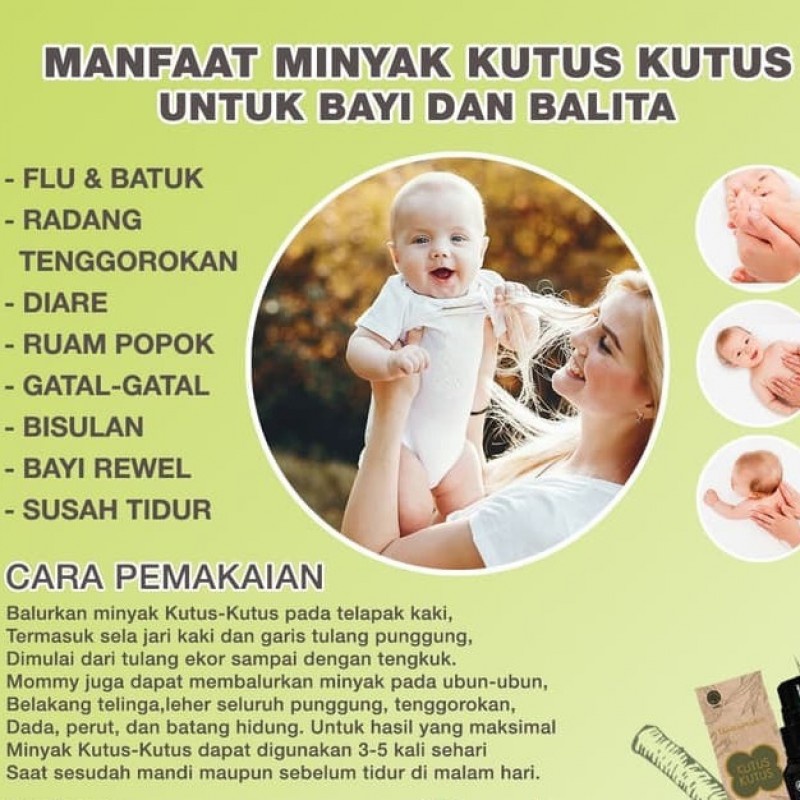 Minyak Kutus Kutus Herbal Organic Tamba Waras Minyak Pijat - 100 ml