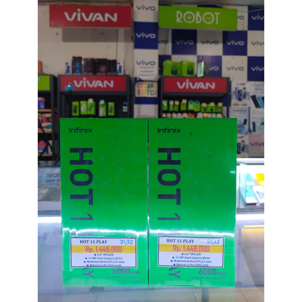 HP INFINIX HOT 11 PLAY RAM 3GB INTERNAL 32GB BARU
