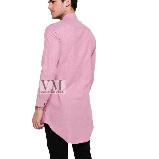 VM Baju Koko Gamis Koko Muslim Panjang GM 033 - Merah Muda, XXL