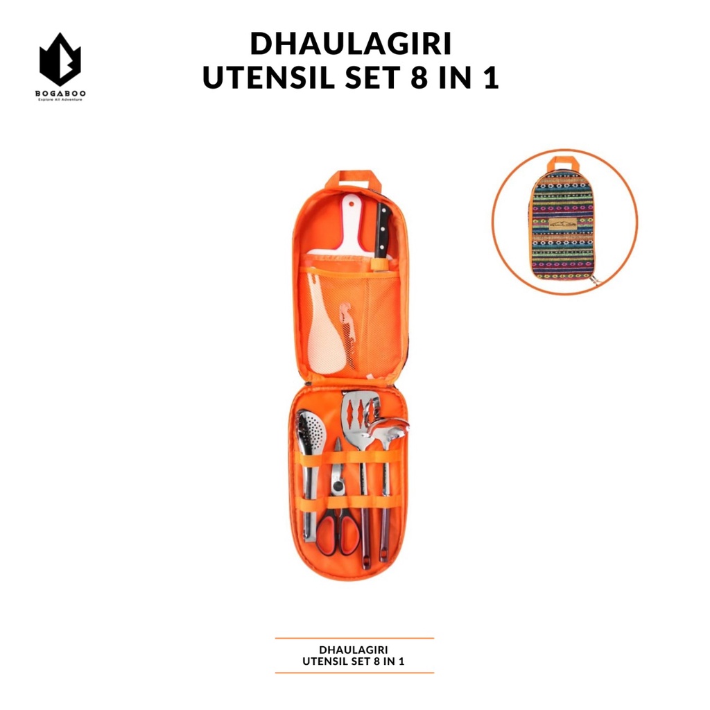 COD Dhaulagiri CUTLERY SET 8 IN 1 UTENSIL SET - Alat Makan Dan Masak Set Camping Hiking Outdoor