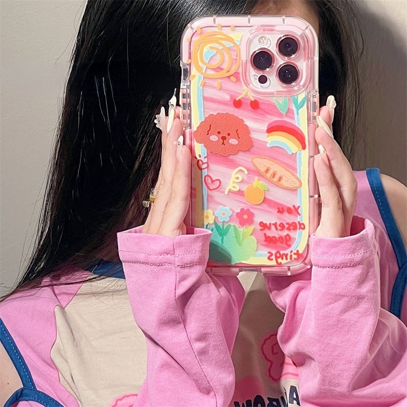 Case Motif Print Kartun Graffiti Untuk IPhone 12 13 11 Pro Max X Xs Max Xr