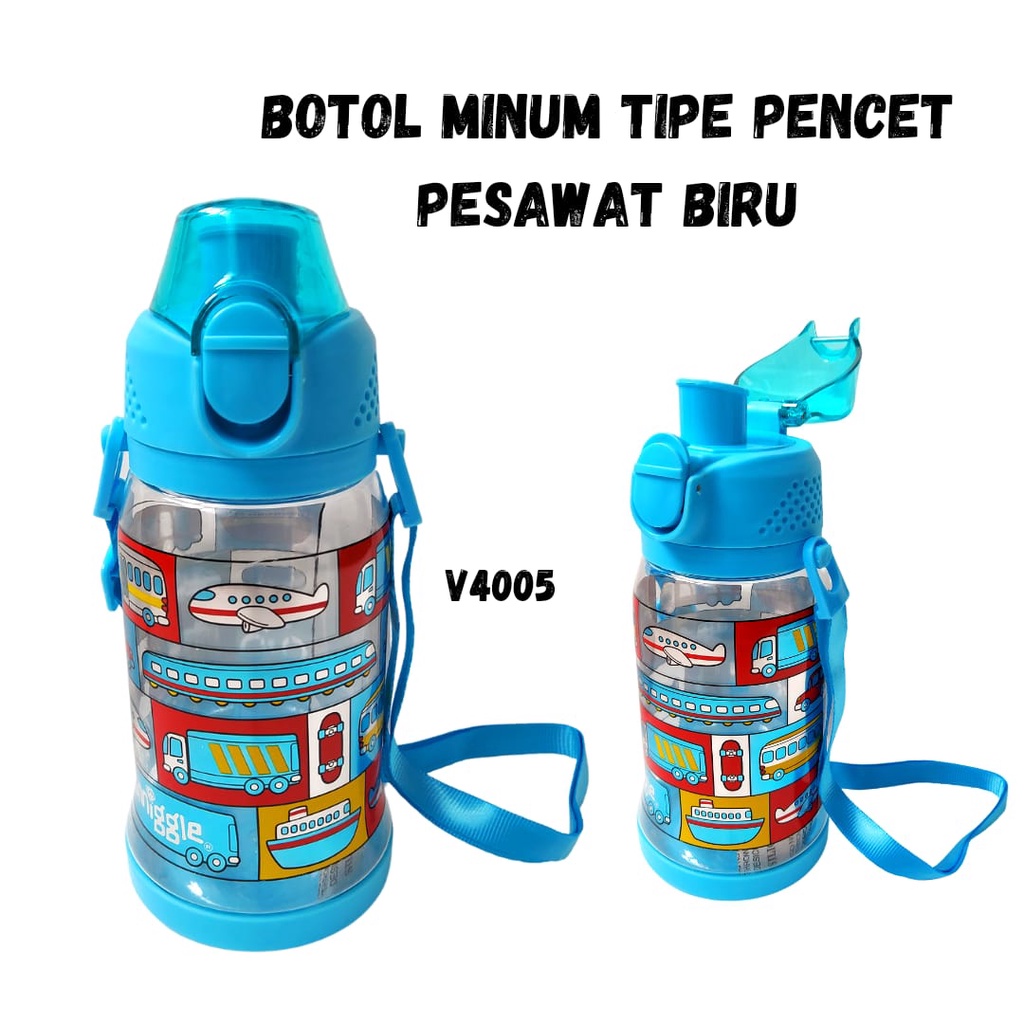 Botol Minum Anak SMIGL Karakter Tali Panjang 450ml BPA V-4005