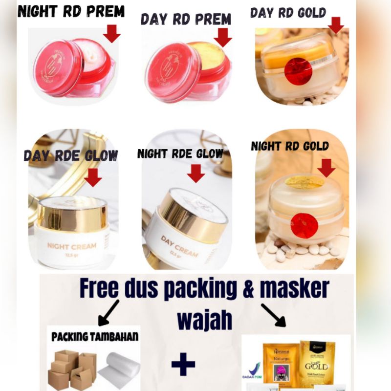 [COD] ECER RDE GLOW/ RD GOLD RINNA DIAZELLA/DAY/NIGHT/ TONER/SABUN/SERUM/GOLD JELLY/PEEL MASK