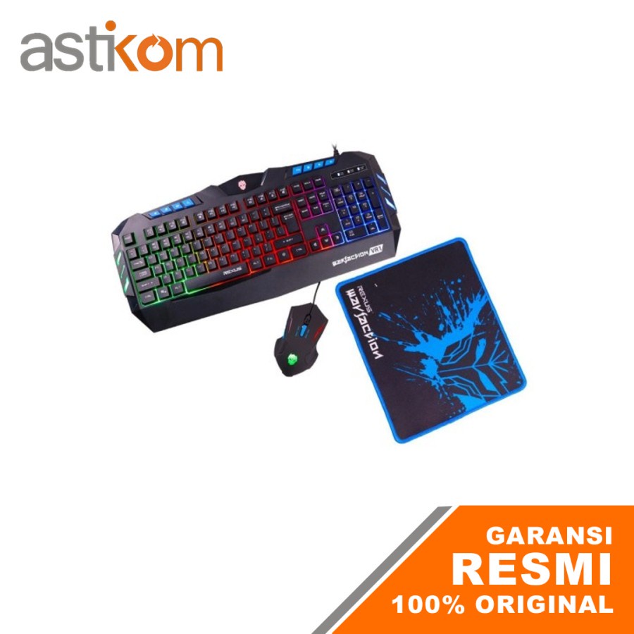 Keyboard Mouse Gaming Rexus Warfaction VR1 Free Mousepad | By Astikom