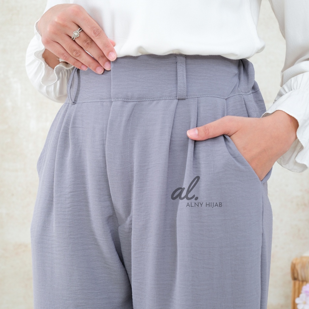 Premium Celana Kulot Crinkle Highwaist Wanita Loose Cullote Pants