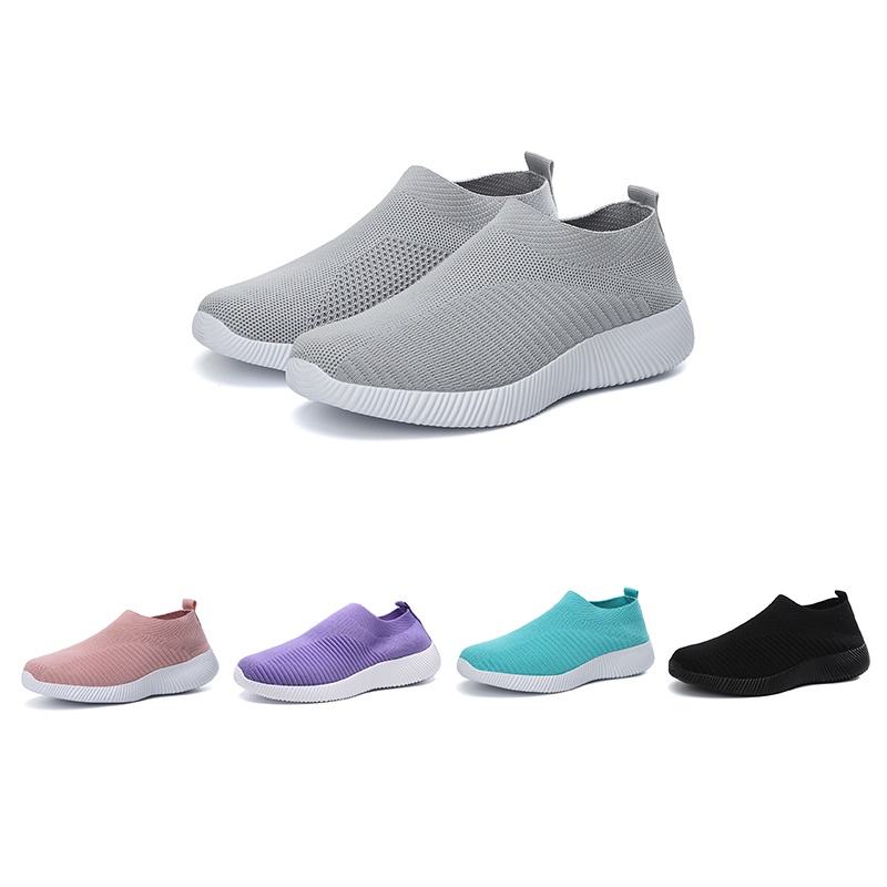 Sepatu Sneakers Wanita Import Korea Coek Sneakers Tanpa Tali Sepatu Slip-On Wanita Ringan Nyaman Mes