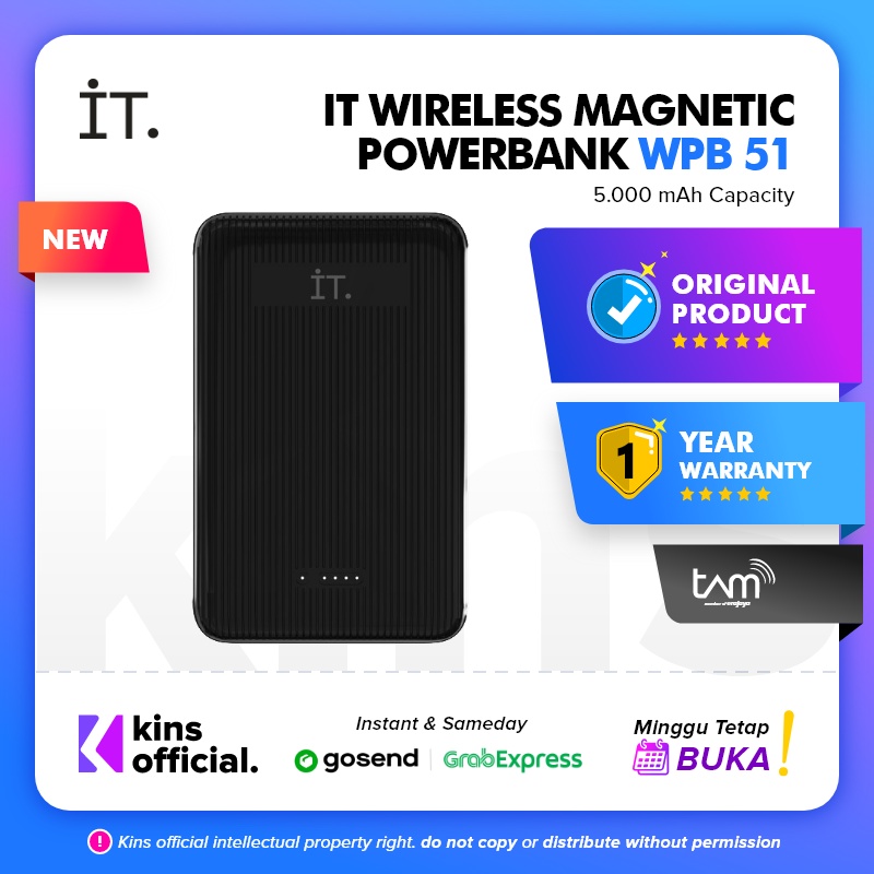 Let's charge with IT Wireless Magnetic Powerbank 5.000 mAh, powerbank