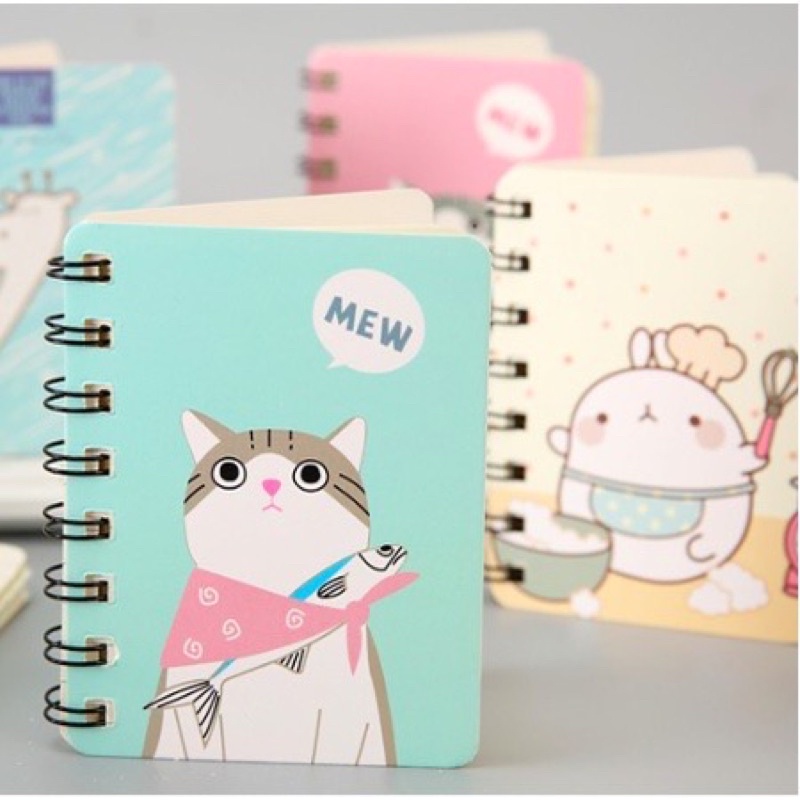 Notebook Ring Motif Karakter Buku Tulis Mini Binder Mini Memo Catatan Motif Kartun RB2