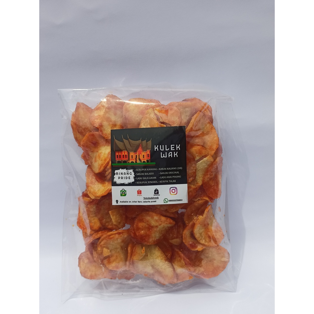 

KERIPIK SANJAI BALADO/KARUPUAK SANJAI/KERIPIK UBI BALADO/OLEH-OLEH BUKITTINGGI 250gr