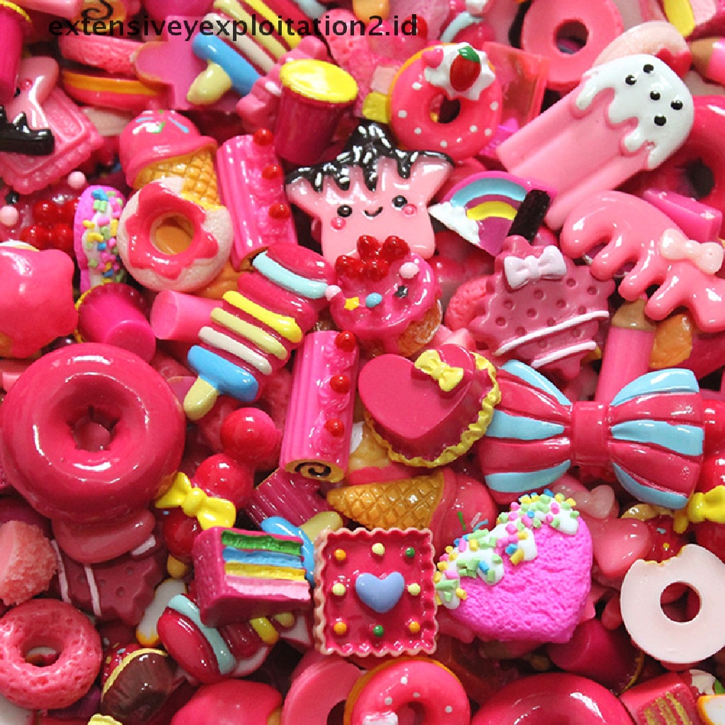 10pcs Mainan Miniatur Kue / Biskuit / Donat Untuk Aksesoris Handphone
