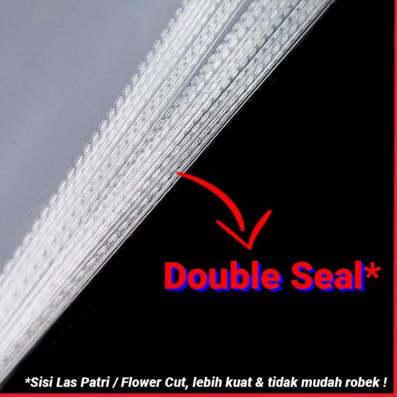 

30.1x45 cm Plastik OPP TEBAL (LEM) | Plastik Baju DOUBLE SEAL Bening