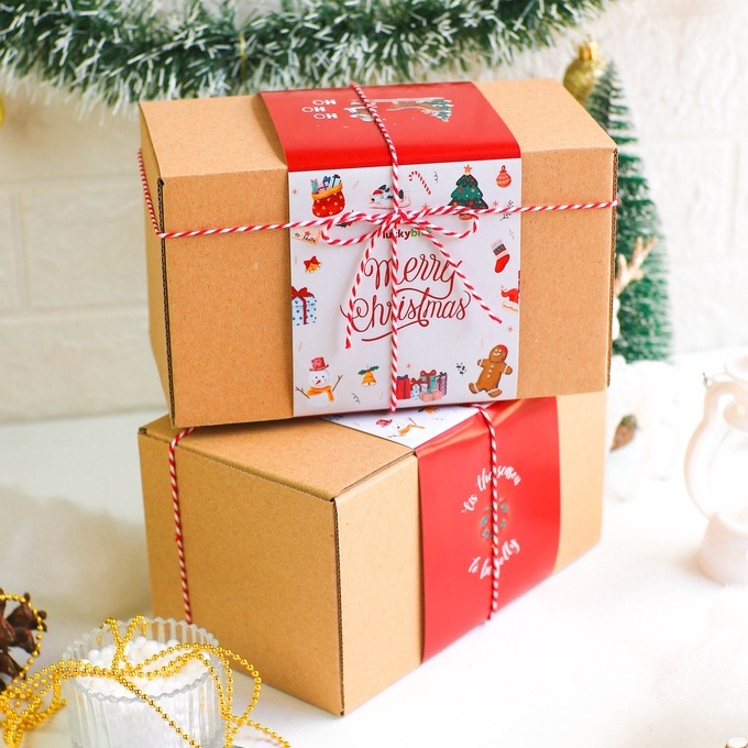 Hampers Natal / Christmas Hampers - Oatmeal Cookies 2 Jar + FREE KARTU + TALI + VOUCHER + BUBBLE WRAP | LUCKYBITE