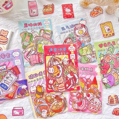 

HI465 Stiker 40pcs Tema Vending Machine Bahan PET Lucu Tahan Air