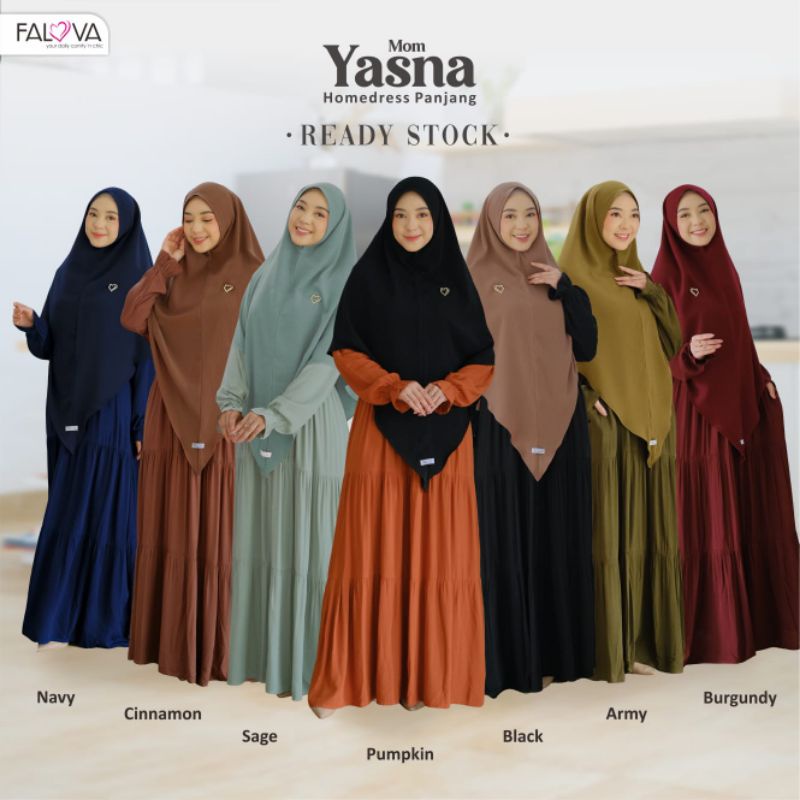 YASNA, Baju Gamis Polos, Homedress Panjang DEWASA  dari Falova