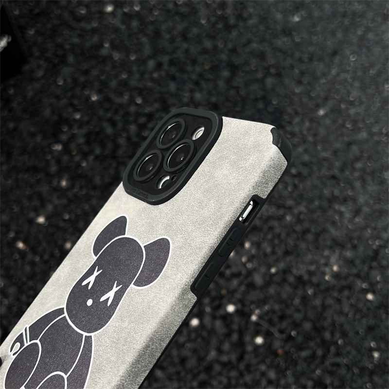 Casing Soft Case Bahan Suede Desain Violent Bear Untuk IPhone 14 13 12 11 Pro MAX 14 Plus