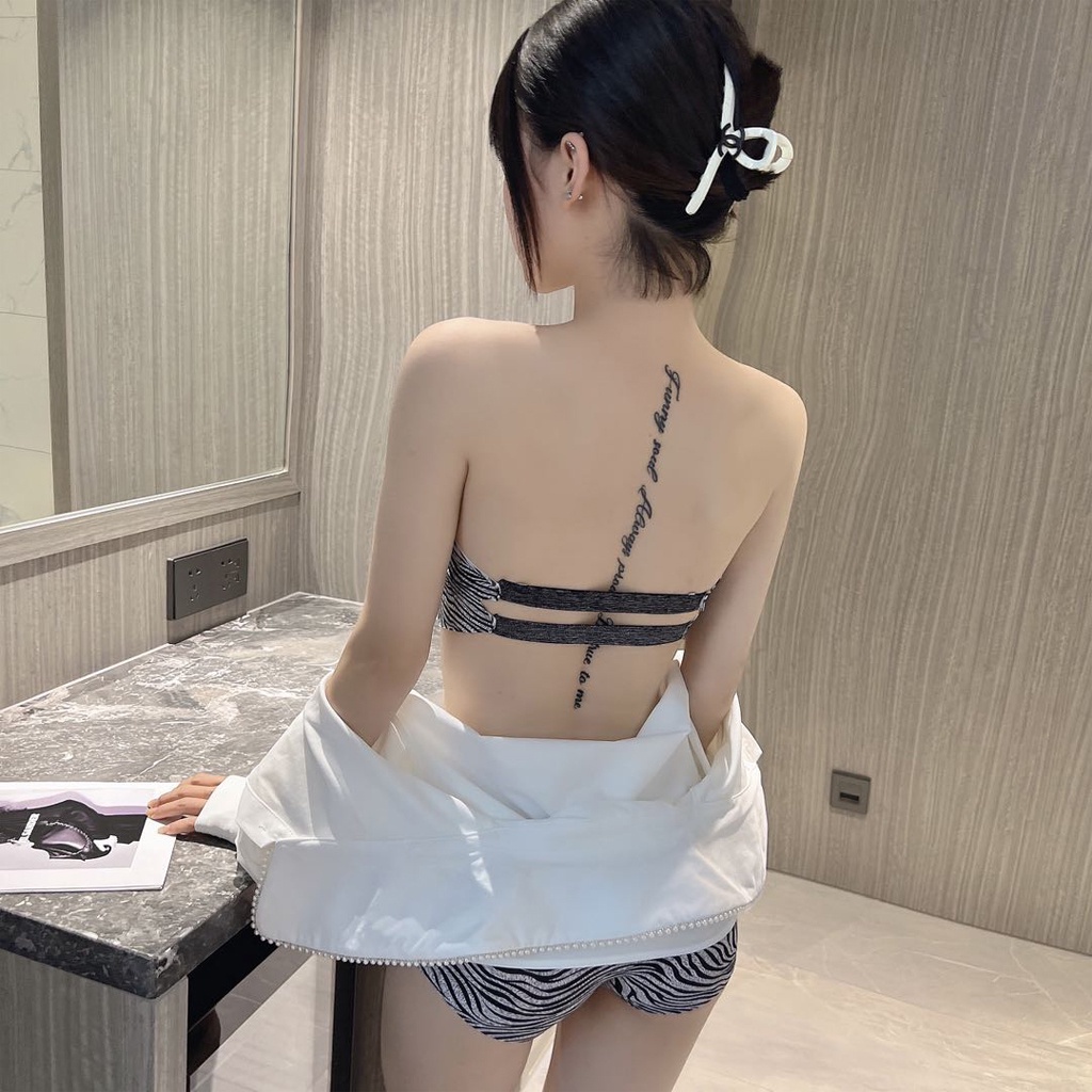 Bra Kemben Seamless Motif Macan Tanpa Tali Anti Slip Pakaian Dalam BH Wanita B073